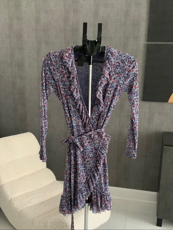 MICHAEL Michael Kors Dresses & Skirts - Michael Kors Navy and Pink Floral Wrap Dress XXS